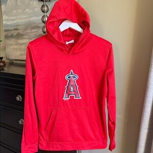 Angels Baseball Youth Red Hoodie with Iconic Logo